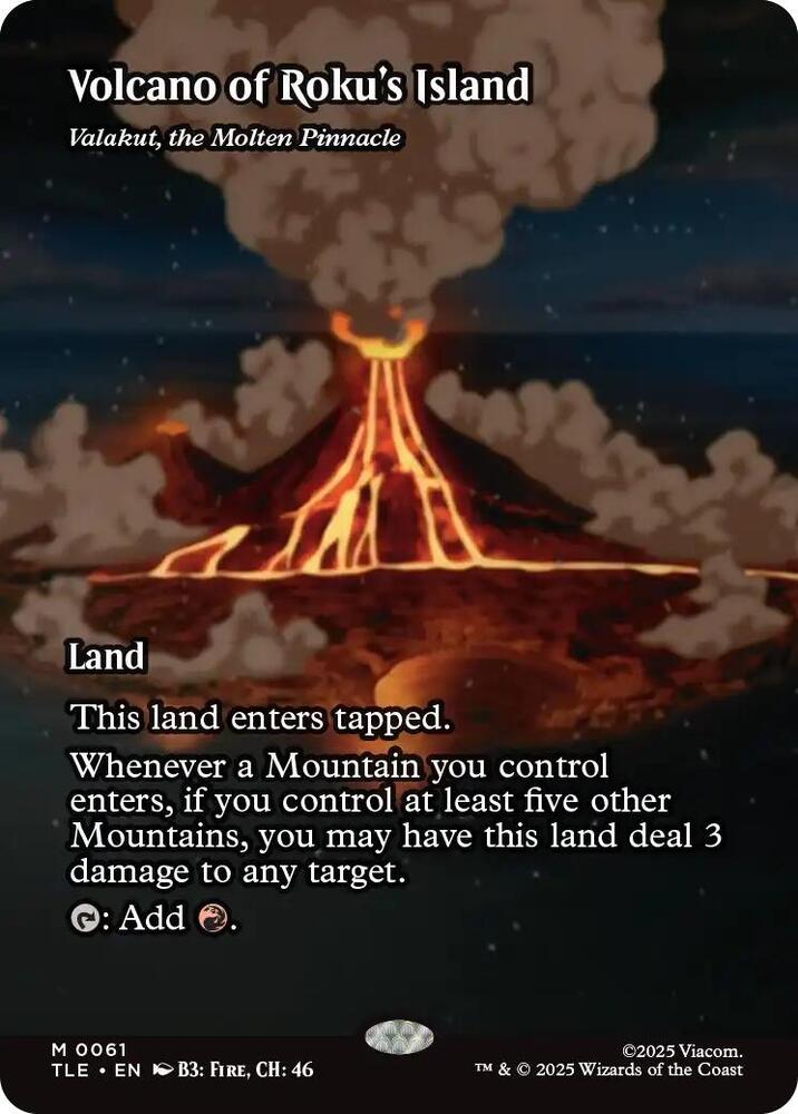 Volcano of Roku's Island - Valakut, the Molten Pinnacle (Borderless) - Avatar: The Last Airbender: Eternal-Legal (TLE)